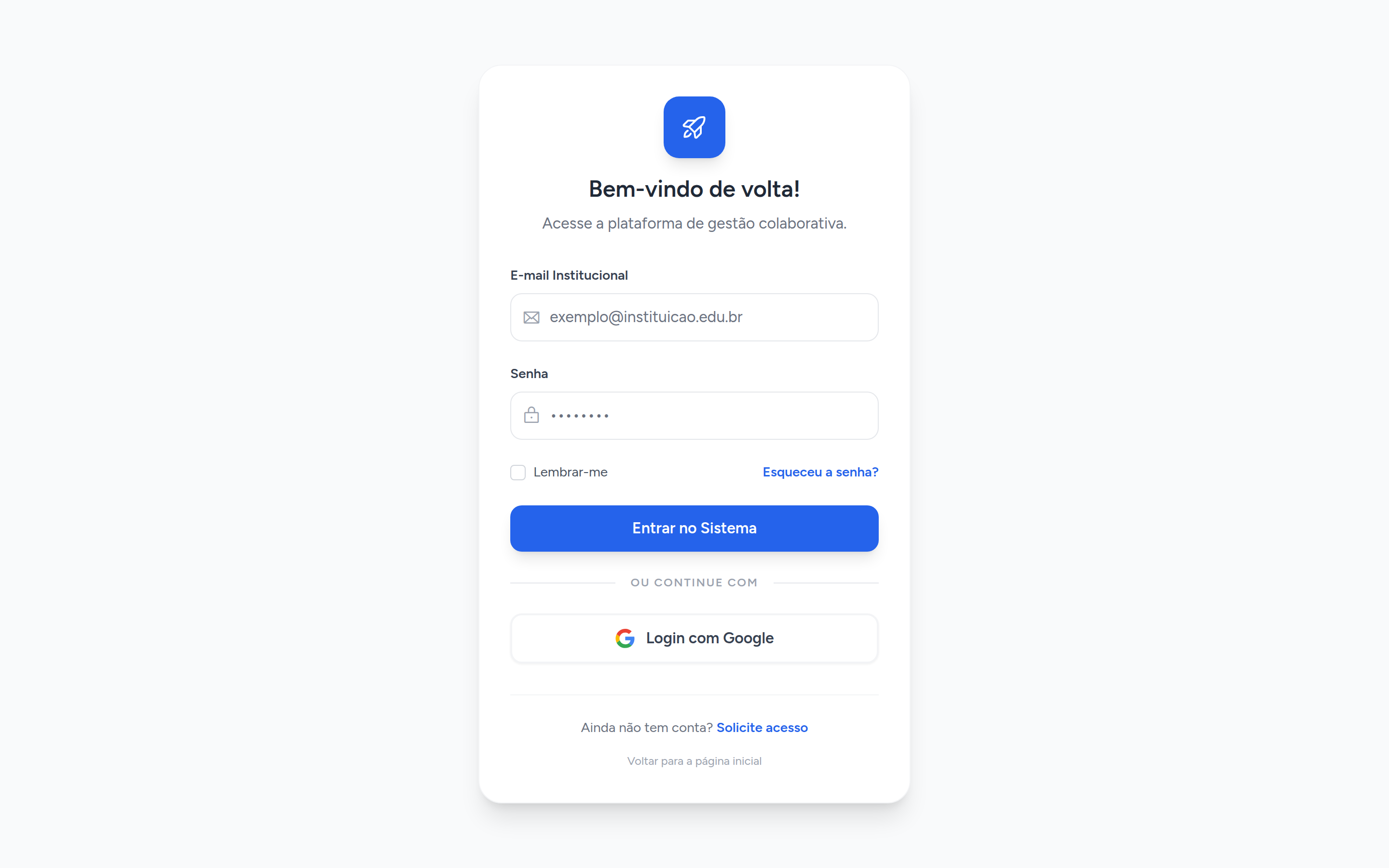 Tela de login