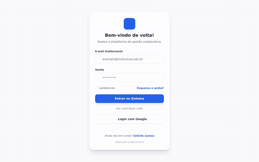 Abrindo os submenus Meus Projetos e Pessoas