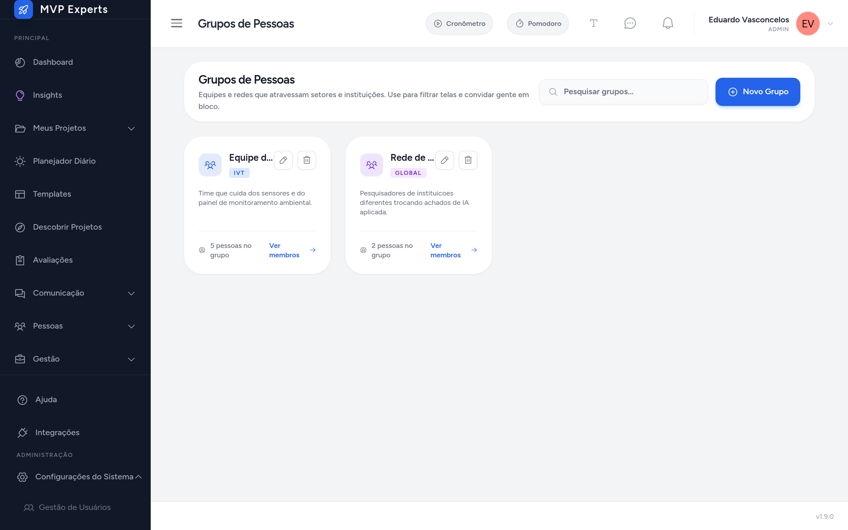 Lista de grupos de pessoas
